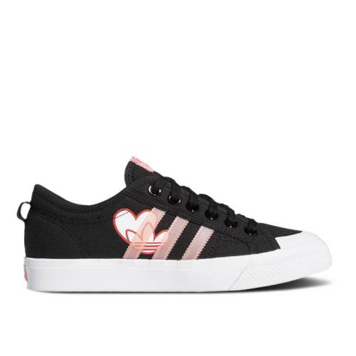 【 ADIDAS WMNS NIZZA 'VALENTINE'S DAY' / CORE BLACK CLOUD WHITE VIVID RED 】 アディダス コア 黒色 ブラック 白色 ホワイト 赤 レッド スニーカー レディース｜スニケス