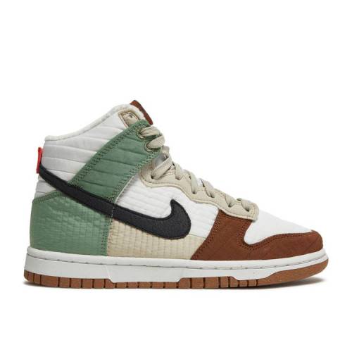 【 NIKE WMNS DUNK HIGH LX NEXT NATURE \u0027TOASTY\u0027 / SUMMIT WHITE BLACK OIL GREEN 】 ダンク ご機嫌 白いこと 白いこと 黒いこと 黒いこと 緑 緑であること ダンクハイ スニーカー レディース ナイキ