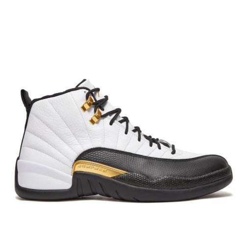 【 AIR JORDAN JORDAN 12 RETRO 'ROYALTY' / WHITE BLACK METALLIC GOLD 】 ナイキ 白色 ホワイト 黒色 ブラック ゴールド エアジョーダン スニーカー メンズ|スニケス