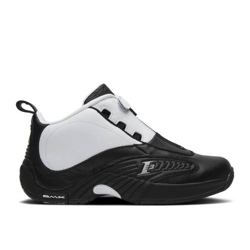 【 REEBOK ANSWER 4 \u0027STEPOVER\u0027 / BLACK WHITE STEEL 】 リーボック 黒いこと 黒いこと 白いこと 白いこと しろがね色 スチール写真 スニーカー メンズ