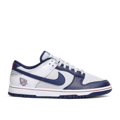 【 NIKE NBA X DUNK LOW EMB 75TH ANNIVERSARY - NETS / GREY FOG WHITE BLUE VOID BLUE 】 ダンク 灰色 グレー 白色 ホワイト 青色 ブルー ダンクロー スニーカー メンズ ナイキ