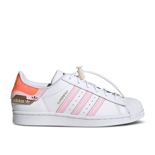 【 ADIDAS WMNS SUPERSTAR \u0027WHITE CLEAR PINK\u0027 / CLOUD WHITE CLEAR PINK SOLAR RED 】 アディダス はやりっ児 白いこと 白いこと さくら色 赤 赤いこと スニーカー レディース