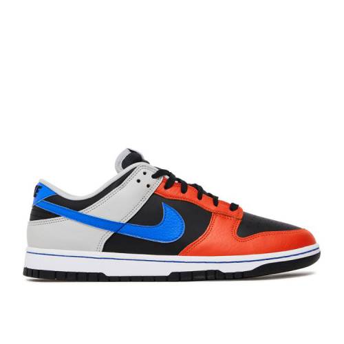 【 NIKE NBA X DUNK LOW EMB '75TH ANNIVERSARY - KNICKS' / BLACK RACER BLUE GREY FOG ORANGE 】 ダンク 黒色 ブラック 青色 ブルー 灰色 グレー 橙 オレンジ ダンクロー スニーカー メンズ ナイキ