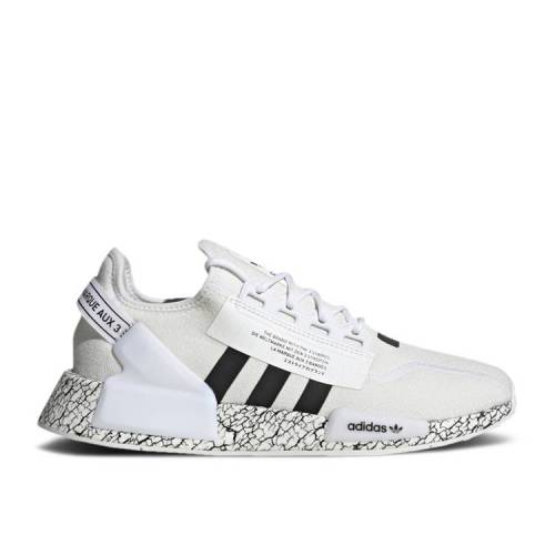 【 ADIDAS NMD_R1 V2 \u0027CRACKLED - WHITE BLACK\u0027 / CLOUD WHITE CORE BLACK CLOUD 】 アディダス 白いこと 白いこと 中核グループ 黒いこと 黒いこと スニーカー メンズ