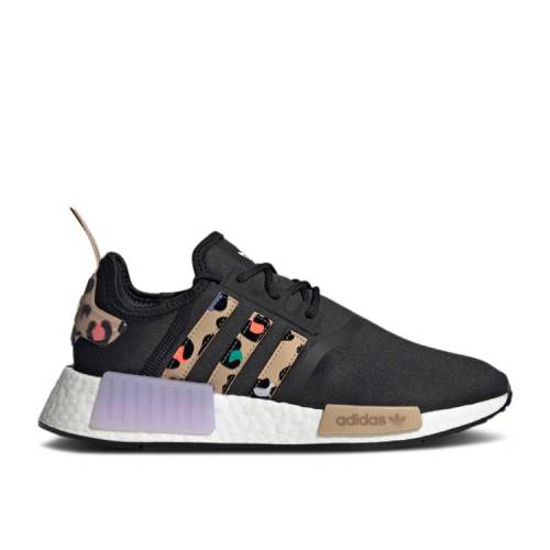 【 ADIDAS WMNS NMD_R1 \u0027BLACK LEOPARD\u0027 / CORE BLACK PALE NUDE PURPLE TINT 】 アディダス 中核グループ 黒いこと 黒いこと 紫 パープル スニーカー レディース