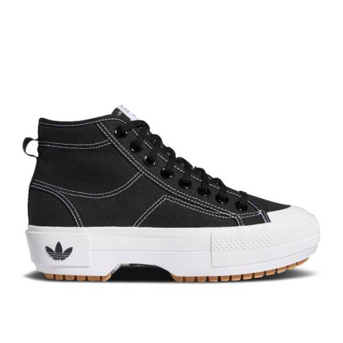 【 ADIDAS WMNS NIZZA TREK 'BLACK WHITE' / CORE BLACK CLOUD WHITE GUM 】 アディダス コア 黒色 ブラック 白色 ホワイト スニーカー レディース|スニケス