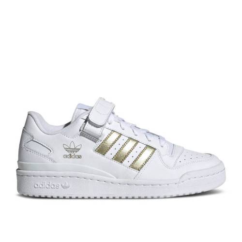 【 ADIDAS WMNS FORUM LOW 'WHITE GOLD METALLIC' / CLOUD WHITE CORE BLACK CORE 】 アディダス フォーラム ゴールド 白色 ホワイト コア 黒色 ブラック スニーカー レディース
