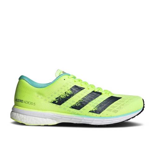 【 ADIDAS WMNS ADIZERO ADIOS 5 'HI-RES YELLOW' / HI RES YELLOW CREW NAVY CLEAR 】 アディダス アディゼロ アディオス 黄色 イエロー クルー 紺色 ネイビー 'HIRES スニーカー レディース｜スニケス 104,000円