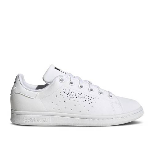 【 ADIDAS STAN SMITH J 'WHITE SPARKLE' / CLOUD WHITE CLOUD WHITE SILVER 】 アディダス 白色 ホワイト 銀色 シルバー スタンスミス ジュニア キッズ ベビー マタニティ スニーカー|スニケス
