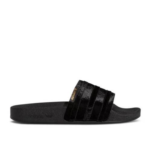 【 ADIDAS WMNS ADILETTE SLIDE \u0027BLACK GOLD METALLIC\u0027 / CORE BLACK CORE BLACK GOLD 】 アディダス アディレッタ サンダル ゴールド 中核グループ 黒いこと 黒いこと スニーカー レディース