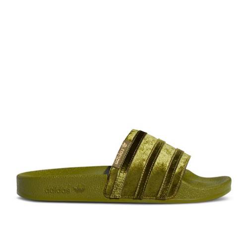 【 ADIDAS WMNS ADILETTE SLIDE 'ORBIT GREEN' / ORBIT GREEN ORBIT GREEN GOLD 】 アディダス アディレッタ サンダル 緑 グリーン ゴールド スニーカー レディース
