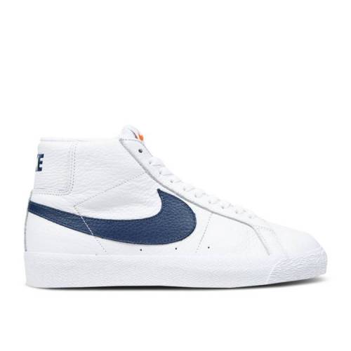 【 NIKE ZOOM BLAZER MID ISO SB 'ORANGE LABEL - WHITE NAVY' / WHITE NAVY WHITE SAFETY ORANGE 】 ズーム ブレイザー ミッド エスビー 白色 ホワイト 紺色 ネイビー 橙 オレンジ スニーカー メンズ ナイキ｜スニケス