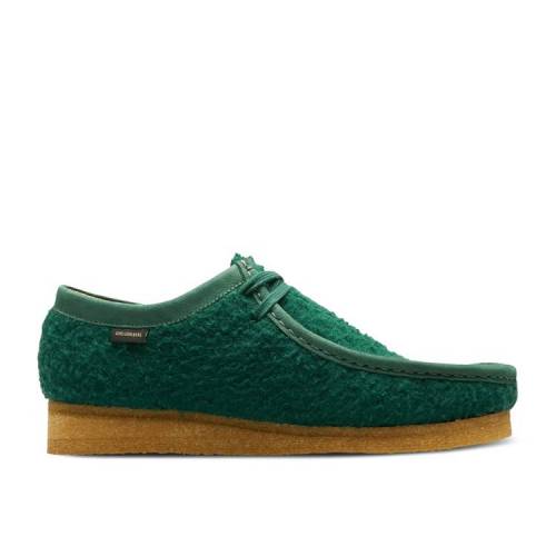 【 CLARKS AIM・・ LEON DORE X WALLABEE CASENTINO WOOL \u0027GREEN\u0027 / GREEN 】 クラークス 緑 緑であること スニーカー メンズ