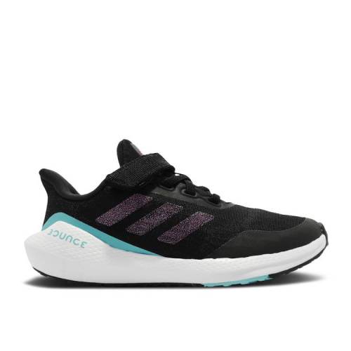 【 ADIDAS EQ21 RUN J 'BLACK PULSE AQUA' / CORE BLACK SHOCK PINK PULSE AQUA 】 アディダス ラン コア 黒色 ブラック ショック ピンク アクア ジュニア キッズ ベビー マタニティ スニーカー｜スニケス