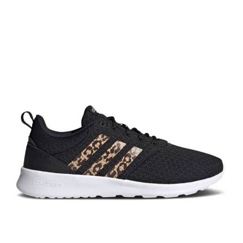 【 ADIDAS WMNS QT RACER 2.0 \u0027CHEETAH PRINT\u0027 / CORE BLACK HAZY BEIGE GREY 】 アディダス 中核グループ 黒いこと 黒いこと ベージュ 薄墨色 薄墨色 スニーカー レディース