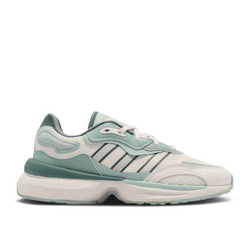 【 ADIDAS WMNS ZENTIC \u0027WHITE HAZY GREEN\u0027 / CHALK WHITE CHALK WHITE HAZY 】 アディダス 白いこと 白いこと スニーカー レディース