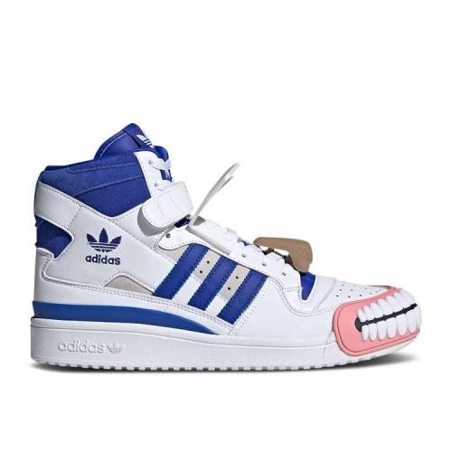 【 ADIDAS KERWIN FROST X FORUM HIGH HUMANCHIVES / CLOUD WHITE BOLD BLUE YELLOW 】 アディダス フォーラム ハイ 白色 ホワイト 青色 ブルー 黄色 イエロー スニーカー メンズ