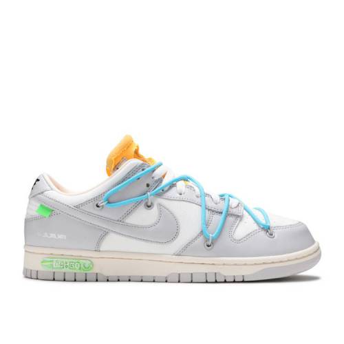 【 NIKE OFF-WHITE X DUNK LOW \u0027LOT 02 OF 50\u0027 / SAIL NEUTRAL GREY BLUE FURY 】 象牙色 ダンク 薄墨色 薄墨色 青味 青色 ダンクロー スニーカー メンズ ナイキ