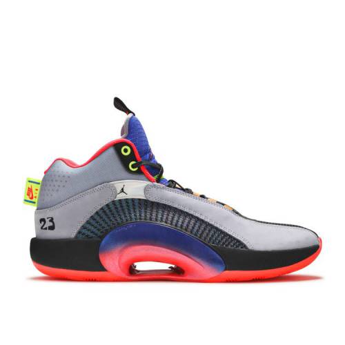 【 AIR JORDAN JORDAN 35 CENTER OF GRAVITY / GLACIER GREY LASER CRIMSON BLACK 】 ナイキ 灰色 グレー レーザー クリムゾン 黒色 ブラック エアジョーダン スニーカー メンズ