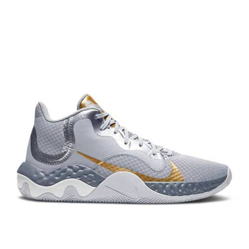 【 NIKE RENEW ELEVATE \u0027METALLIC SILVER GOLD\u0027 / WOLF GREY METALLIC SILVER COOL 】 しろがね色 しろがね色 薄墨色 薄墨色 冷やりとした スニーカー メンズ ナイキ 靴-スニーカー