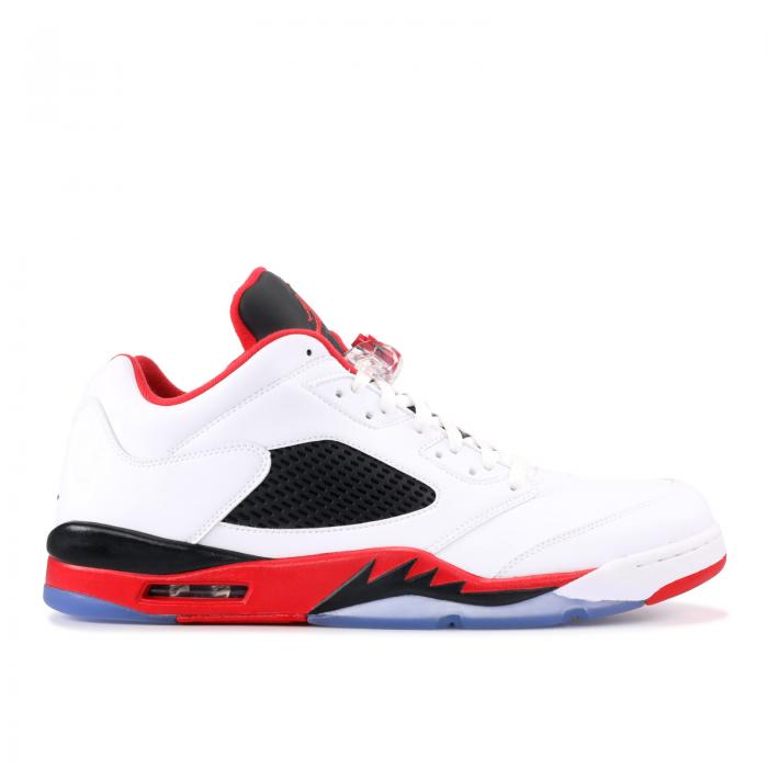 【 AIR JORDAN JORDAN 5 RETRO LOW \u0027FIRE RED\u0027 2016 / WHITE FIRE RED BLACK 】 ナイキ 白いこと 白いこと たき火 赤 赤いこと 黒いこと 黒いこと エアジョーダン スニーカー メンズ