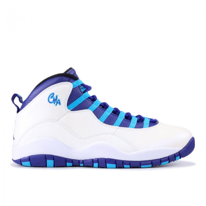 【 AIR JORDAN JORDAN 10 RETRO 'CHARLOTTE HORNETS' / WHITE CONCORD BLUE LAGOON BLK 】 ナイキ 白色 ホワイト コンコルド コンコード 青色 ブルー エアジョーダン 'シャーロット ホーネッツ' スニーカー メンズ画像