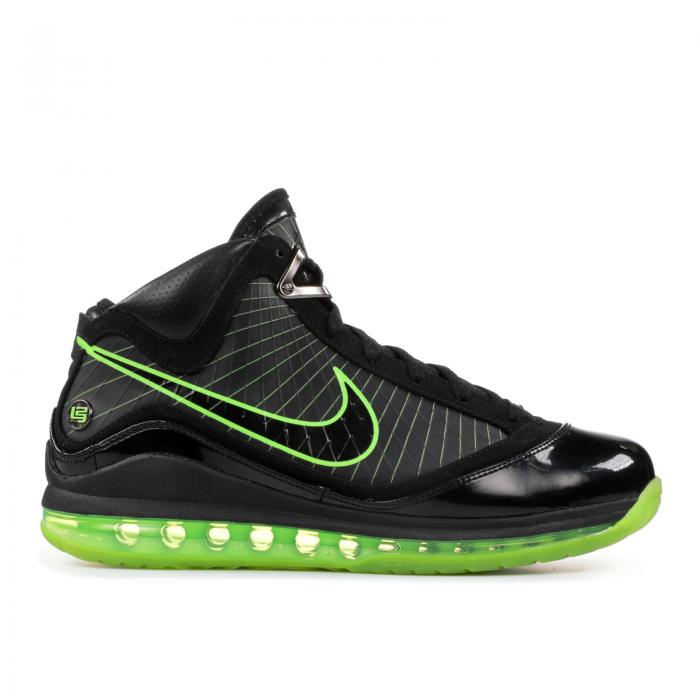 【 NIKE AIR MAX LEBRON 7 'DUNKMAN' / BLACK BLACK ELECTRIC GREEN 】 マックス レブロン 黒色 ブラック 緑 グリーン エアマックス スニーカー メンズ ナイキ｜スニケス