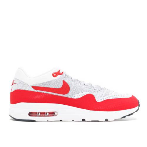 【 NIKE AIR MAX 1 ULTRA FLYKNIT \u0027WHITE UNIVERSITY RED\u0027 / WHITE UNIVERSITY RED PURE 】 マックス ウルトラ 飛球編み物 白いこと 白いこと 赤 赤いこと 純然たる エア湖マックス スニーカー メンズ ナイキ