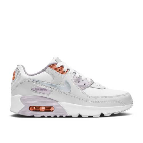 【 NIKE AIR MAX 90 LEATHER GS 'WHITE LIGHT VIOLET' / WHITE PLATINUM TINT LIGHT VIOLET 】 マックス レザー 白色 ホワイト プラチナム 紫 バイオレット エアマックス ジュニア キッズ ベビー マタニティ スニーカ｜スニケス