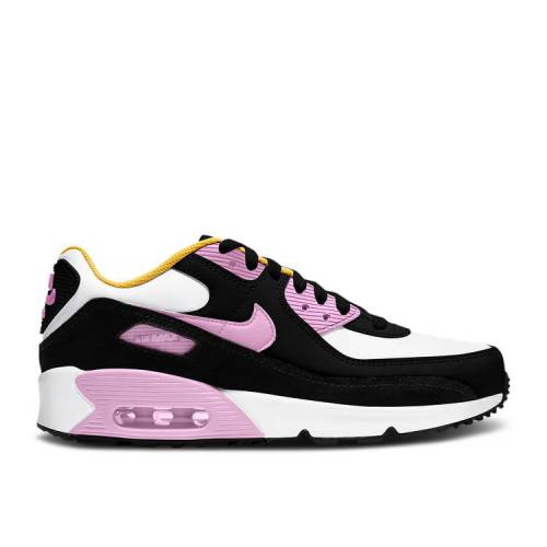 【 NIKE AIR MAX 90 LEATHER GS 'BLACK LIGHT ARCTIC PINK' / BLACK WHITE DARK SULFUR LIGHT 】 マックス レザー 黒色 ブラック 白色 ホワイト エアマックス ジュニア キッズ ベビー マタニティ スニーカー ナイキ|スニケス