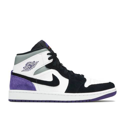 【 AIR JORDAN JORDAN 1 MID SE 'VARSITY PURPLE' / WHITE BLACK LIGHT SOLAR FLARE 】 ナイキ ミッド 白色 ホワイト 黒色 ブラック エアジョーダン スニーカー メンズ