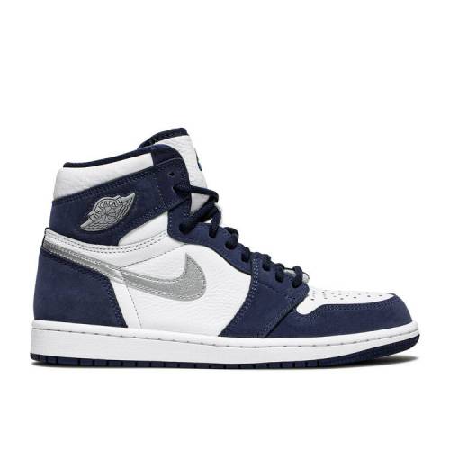 【 AIR JORDAN JORDAN 1 RETRO HIGH CO.JP \u0027MIDNIGHT NAVY\u0027 2020 / WHITE MIDNIGHT NAVY METALLIC 】 ナイキ 御機嫌 白いこと 白いこと 紺色 米国海軍 エアジョーダン スニーカー メンズ