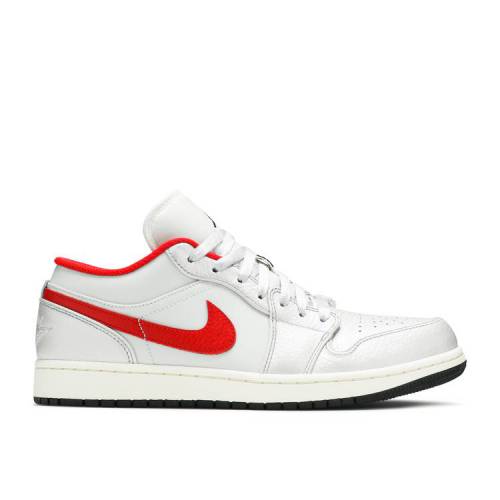 【 AIR JORDAN JORDAN 1 LOW \u0027NIGHT TRACK\u0027 / SAIL METALLIC SILVER VARSITY RED 】 ナイキ しろがね色 しろがね色 赤 赤いこと エアジョーダン スニーカー メンズ