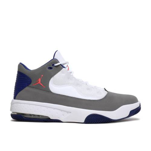 【 AIR JORDAN JORDAN MAX AURA 2 \u0027GREY ROYAL BLUE\u0027 / SMOKE GREY WHITE DEEP ROYAL BLUE 】 ナイキ マックス 佇まい 薄墨色 薄墨色 白いこと 白いこと ディープ 青味 青み エアジョーダン スニーカー メンズ