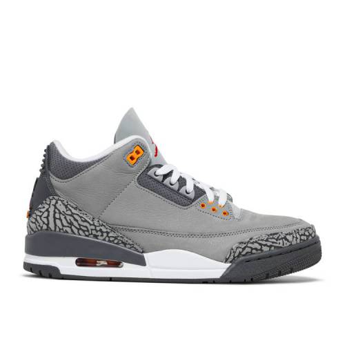 【 AIR JORDAN JORDAN 3 RETRO COOL GREY 2021 / SILVER LIGHT GRAPHITE ORANGE 】 ナイキ 銀色 シルバー 橙 オレンジ エアジョーダン スニーカー メンズ