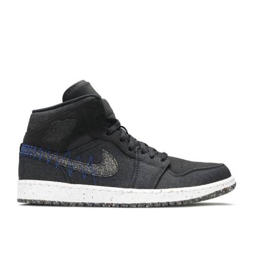 【 AIR JORDAN JORDAN 1 MID \u0027CRATER\u0027 / BLACK RACER BLUE WHITE MULTI 】 ナイキ ミッド 黒いこと 黒いこと 青味 青み 白いこと 白いこと エアジョーダン スニーカー メンズ