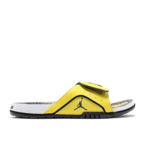 【 AIR JORDAN JORDAN HYDRO SLIDE 4 'LIGHTNING' / TOUR YELLOW DARK BLUE GREY WHITE 】 ナイキ ハイドロ サンダル 黄色 イエロー 青色 ブルー 灰色 グレー 白色 ホワイト エアジョーダン スニーカー メンズ