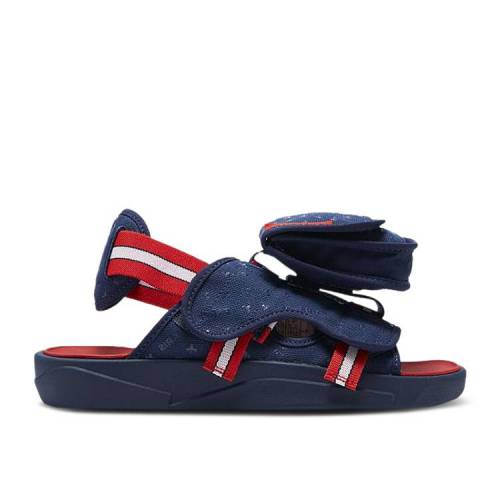 【 AIR JORDAN PARIS SAINT-GERMAIN X JORDAN LS SLIDE \u0027MIDNIGHT NAVY RED\u0027 / MIDNIGHT NAVY WHITE BLACKENED 】 ナイキ サンダル 紺色 米国海軍 白いこと 白いこと エアジョーダン スニーカー メンズ