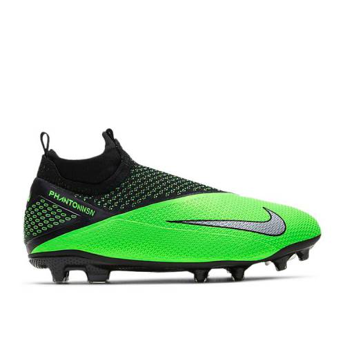 【 NIKE PHANTOM VISION 2 ELITE DYNAMIC FIT MG GS \u0027BLACK GREEN STRIKE\u0027 / GREEN STRIKE BLACK METALLIC 】 エリート 活動的 緑 緑であること ストライク 黒いこと 黒いこと 御坊っちゃん キッズ もの言う花 マタニティ スニーカー