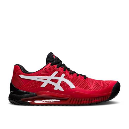 【 ASICS GEL RESOLUTION 8 'ELECTRIC RED' / ELECTRIC RED WHITE 】 赤 レッド 白色 ホワイト スニーカー メンズ アシックス|スニケス