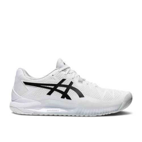 【 ASICS GEL RESOLUTION 8 WHITE BLACK / WHITE BLACK 】 白色 ホワイト 黒色 ブラック スニーカー メンズ アシックス