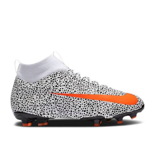 【 NIKE CR7 X MERCURIAL SUPERFLY 7 ACADEMY MG GS 'SAFARI' / WHITE BLACK TOTAL ORANGE 】 アカデミー 白色 ホワイト 黒色 ブラック 橙 オレンジ ジュニア キッズ ベビー マタニティ スニーカー ナイキ|スニケス