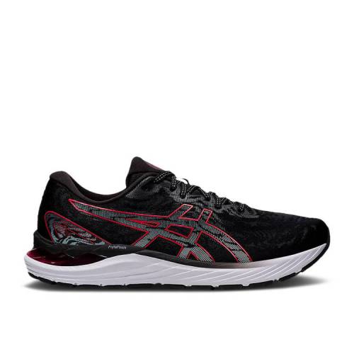 【 ASICS GEL CUMULUS 23 'BLACK ELECTRIC RED' / BLACK ELECTRIC RED 】 黒色 ブラック 赤 レッド スニーカー メンズ アシックス