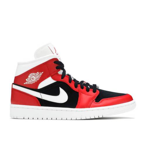 【 AIR JORDAN WMNS JORDAN 1 MID 'GYM RED BLACK' / GYM RED WHITE BLACK 】 ナイキ ミッド 赤 レッド 白色 ホワイト 黒色 ブラック エアジョーダン スニーカー レディース|スニケス