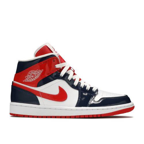 【 AIR JORDAN WMNS JORDAN 1 MID \u0027CHAMP COLORS\u0027 / MIDNIGHT NAVY UNIVERSITY RED 】 ナイキ ミッド 紺色 米国海軍 赤 赤いこと エアジョーダン スニーカー レディース