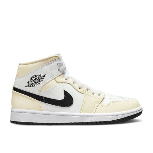 【 AIR JORDAN WMNS JORDAN 1 MID \u0027COCONUT MILK\u0027 / COCONUT MILK BLACK SUMMIT WHITE 】 ナイキ ミッド 黒いこと 黒いこと 白いこと 白いこと エアジョーダン スニーカー レディース