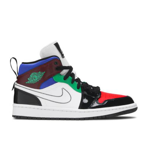 【 AIR JORDAN WMNS JORDAN 1 MID SE MULTI-COLOR / BLACK WHITE MULTI COLOR 】 ナイキ ミッド 黒色 ブラック 白色 ホワイト エアジョーダン MULTICOLOR スニーカー レディース