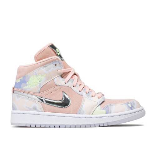 【 AIR JORDAN WMNS JORDAN 1 MID SE \u0027P(HER)SPECTIVE\u0027 / WASHED CORAL CHROME LIGHT 】 ナイキ ミッド エアジョーダン \u0027P SPECTIVE\u0027 スニーカー レディース