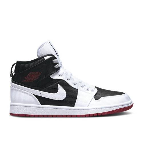 【 AIR JORDAN WMNS JORDAN 1 MID SE UTILITY 'WHITE BLACK GYM RED' / BLACK GYM RED WHITE 】 ナイキ ミッド 黒色 ブラック 赤 レッド 白色 ホワイト エアジョーダン スニーカー レディース｜スニケス