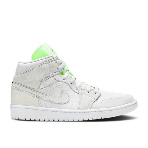 【 AIR JORDAN WMNS JORDAN 1 MID \u0027GHOST GREEN\u0027 / VAST GREY GHOST GREEN WHITE 】 ナイキ ミッド 薄墨色 薄墨色 緑 緑であること 白いこと 白いこと エアジョーダン スニーカー レディース